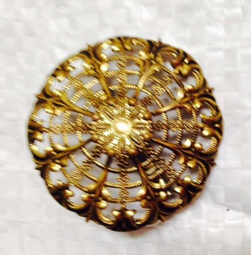 **RARE*Vintage*Hat PIN+BroochFiligree+Earrings clipon GREAT COUNTRY HOME DECOR*L@@K