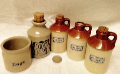 6mix 5 Iron`Stone Bottles*Scoop*Cooks nips+1Sage pot*LOOK At My BUY NOW LISTINGS NO WAITING