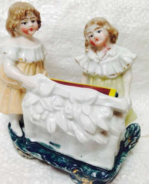 Victorian Girls Ornament fairing Match box TrinketholderLook At All My BUY NOW Listings NO WAITING