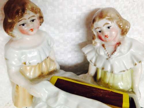 Victorian Girls Ornament fairing Match box TrinketholderLook At All My BUY NOW Listings NO WAITING