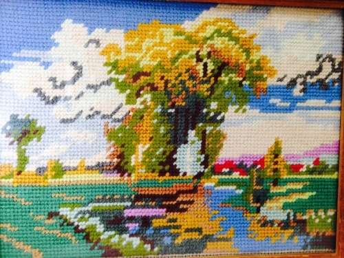 EXQUISITE*small TAPESTRY Ready To Hang Rural Scene