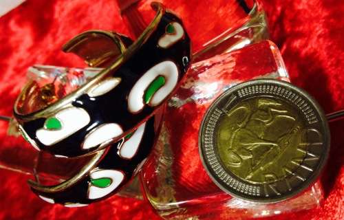 EARRINGS cloisonné gilt tone metal pierced ears *GREAT COUNTRY HOMeDECOR*L@@KatMyBUY NOW*NO WAITING