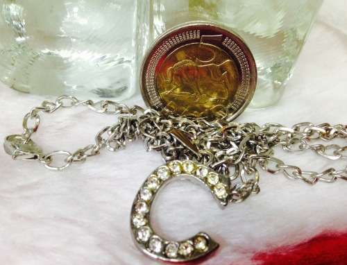 Necklace C has pave crystal silver tone metal Look at my buy now - No Waiting