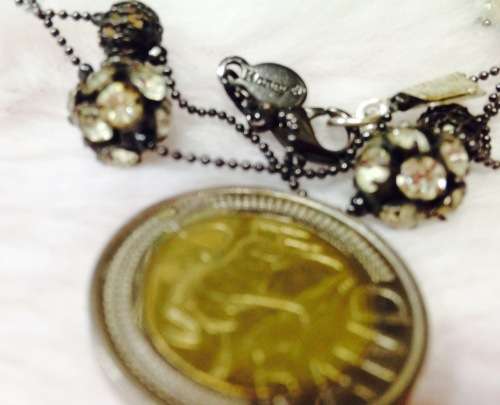 Crystals balls mix black + Silver tone  Necklace and pendant LooK at My Buy Now listings No Waiting