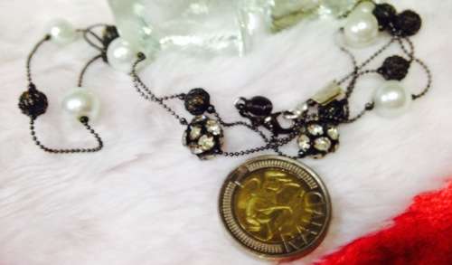 Crystals balls mix black + Silver tone  Necklace and pendant LooK at My Buy Now listings No Waiting