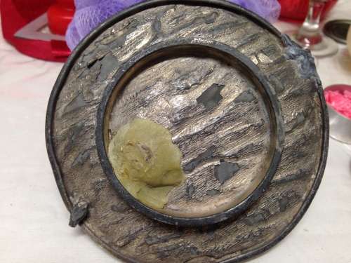 Ashtray or Candle Holder Pewter dog repaired LOOK At My BUY NOW LISTINGS NO WAITING