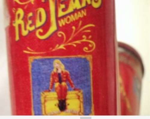 VERSACE RED JEANS coke miniature Art Glass empty perfume bottle+TIN