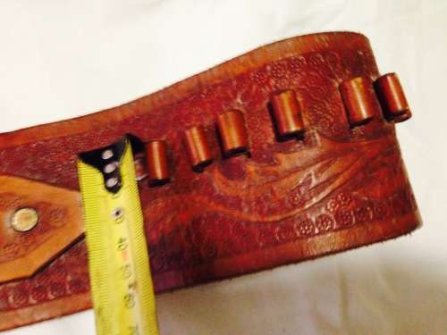 LEATHER HOLSTER has loop fire cartridge loopbelt to hold 4inch revolver made in Spain