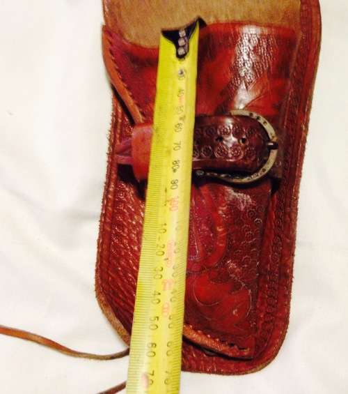 LEATHER HOLSTER has loop fire cartridge loopbelt to hold 4inch revolver made in Spain