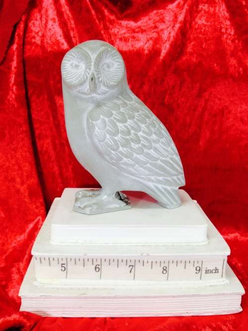 OWL FIGURINE Soap Stone Carved Weight 1.418kgs