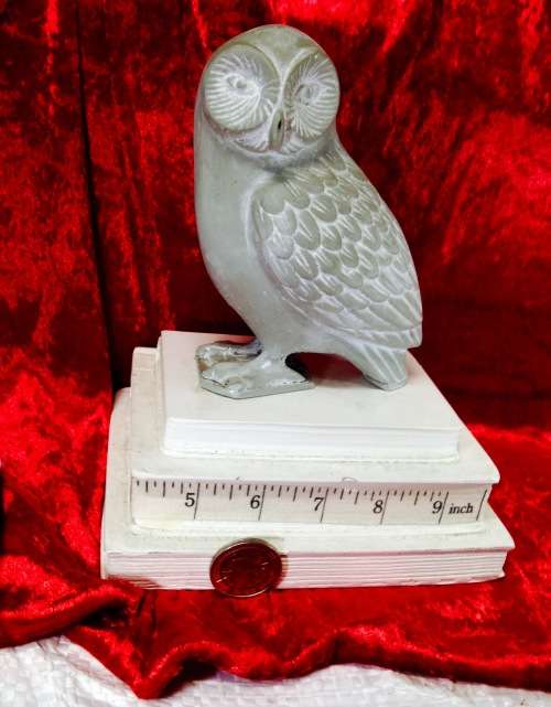 OWL FIGURINE Soap Stone Carved Weight 1.418kgs
