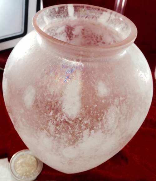 VASE- frosted stippled Pink .....very pretty