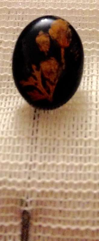 ***RARE***Mourning Lapel PIN + PENDANT on thong composite material not a  SET