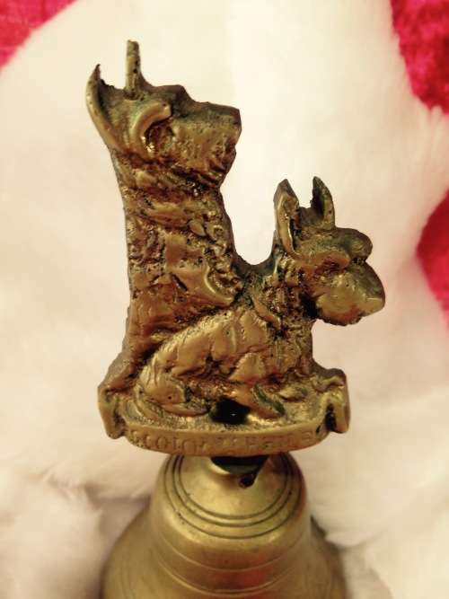 BRASS BELL  2 SCOTTIE DOGS height weight 234 grams 12 cm LOOK At All My BUY NOW LISTINGS NO WAITING
