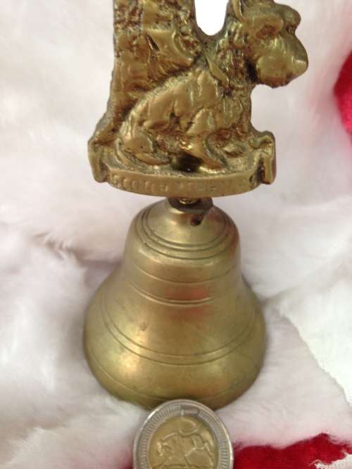 BRASS BELL  2 SCOTTIE DOGS height weight 234 grams 12 cm LOOK At All My BUY NOW LISTINGS NO WAITING