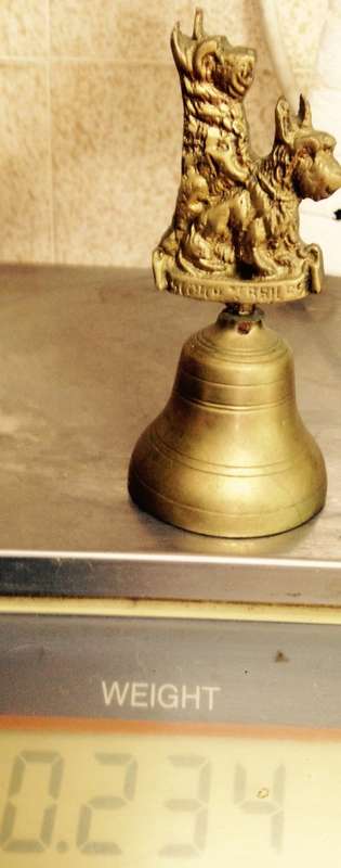 BRASS BELL  2 SCOTTIE DOGS height weight 234 grams 12 cm LOOK At All My BUY NOW LISTINGS NO WAITING