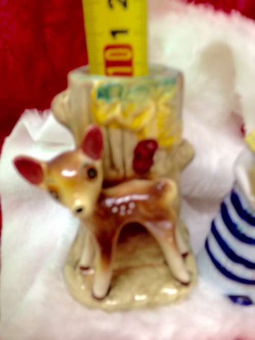 Bambi Spill Vase & Bird + Lady figurine has Epsom in Salt Holder