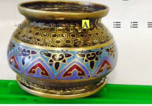 BRASS Bowl - Cloisonné Gorgeous pattern