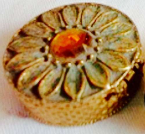 1950*CompactGOLD TONE has lovely Stone Embossed small Look at My BUY NOW Listings NO