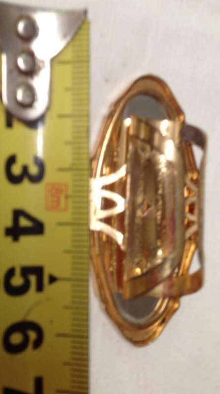 Pill box metal onyx top + Lipstick holder Gold tone has mirror