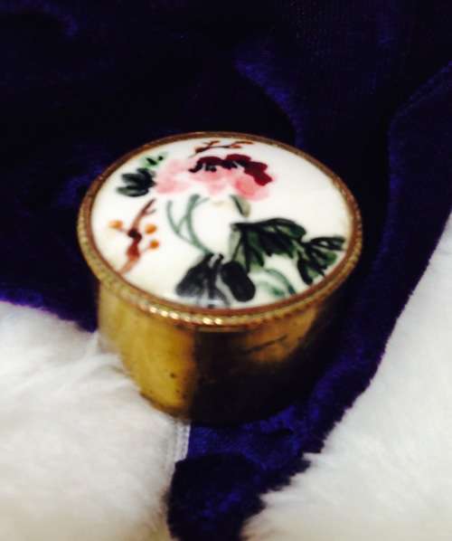 Pill Box Enamel top Padded Look at my Buy Now Listings No Waiting