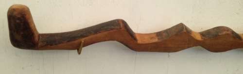 Walking Stick Snake Zig Zag bottom flat rungs hand Carved Look at my Buy Now listings No Waiting