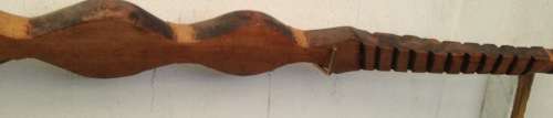 Walking Stick Snake Zig Zag bottom flat rungs hand Carved Look at my Buy Now listings No Waiting