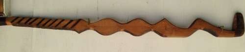 Walking Stick Snake Zig Zag bottom flat rungs hand Carved Look at my Buy Now listings No Waiting