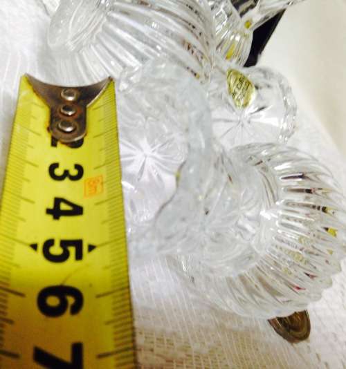 Vases - 2 Posy Glass*Cristal d Arque set Ribbed Saw Edge Flora