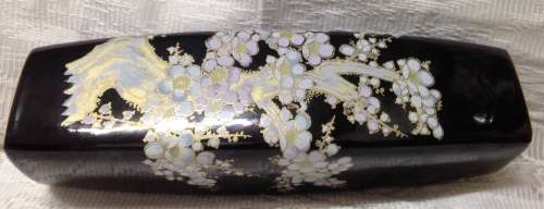 VASE ceramic Gilt ORIENTAL-Blossoms White/GreenBlack-height 285mm!  !!!!GREAT COUNTRY HOME DECOR!!!!