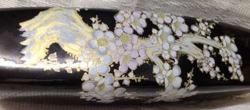 VASE ceramic Gilt ORIENTAL-Blossoms White/GreenBlack-height 285mm!  !!!!GREAT COUNTRY HOME DECOR!!!!