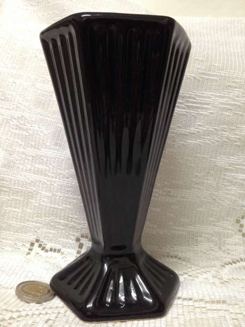 VASE CERAMIC Stylized by Hexagonal and Verticle Rib LOOK At My BUY NOW LISTINGS NO WAITING