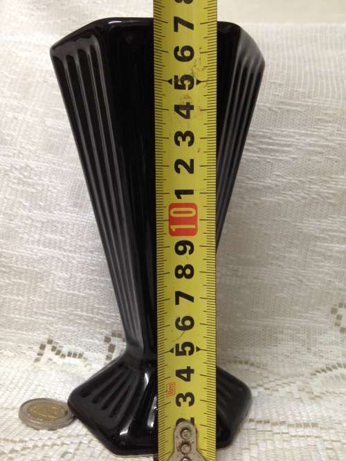 VASE CERAMIC Stylized by Hexagonal and Verticle Rib LOOK At My BUY NOW LISTINGS NO WAITING