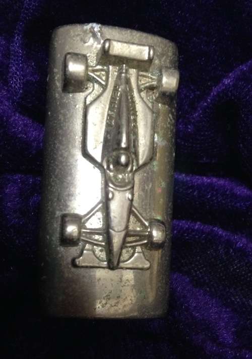 Rare* Novelty *Car Shape Lighter Holder RENAULT silver tone