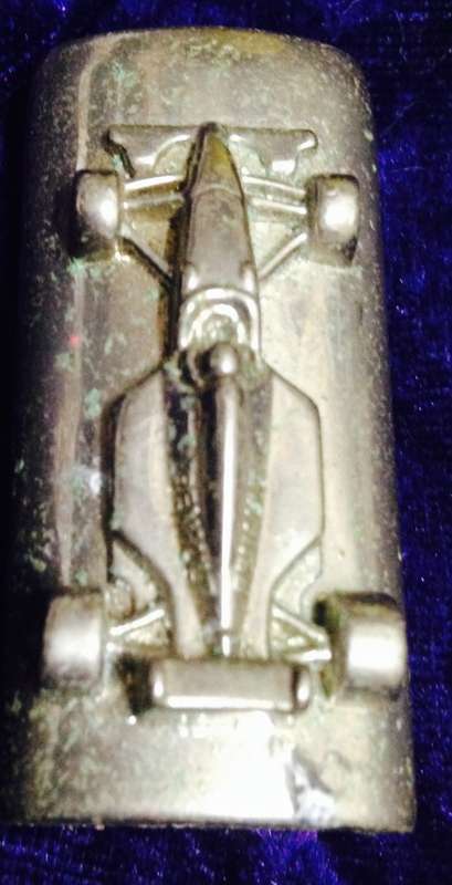 Rare* Novelty *Car Shape Lighter Holder RENAULT silver tone
