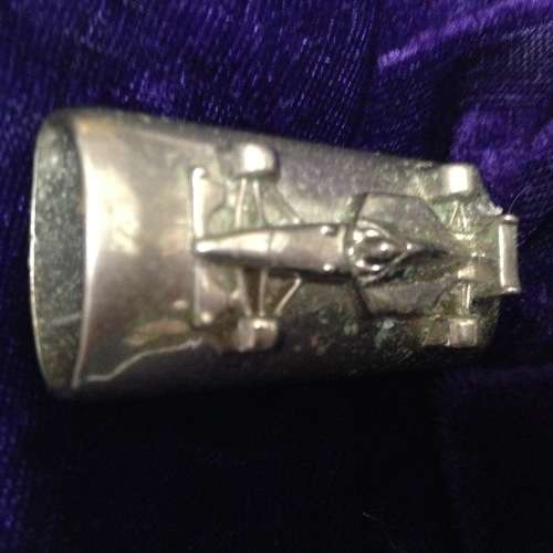Rare* Novelty *Car Shape Lighter Holder RENAULT silver tone