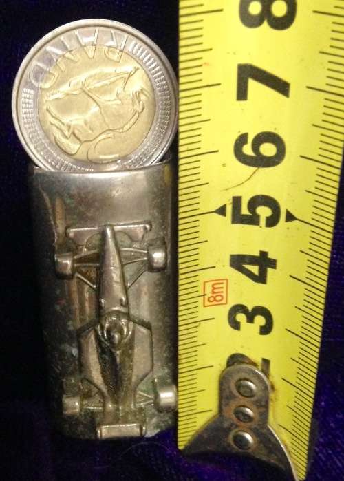Rare* Novelty *Car Shape Lighter Holder RENAULT silver tone