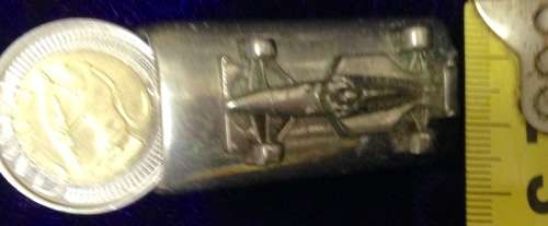 Rare* Novelty *Car Shape Lighter Holder RENAULT silver tone