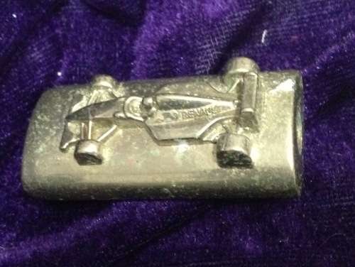 Rare* Novelty *Car Shape Lighter Holder RENAULT silver tone