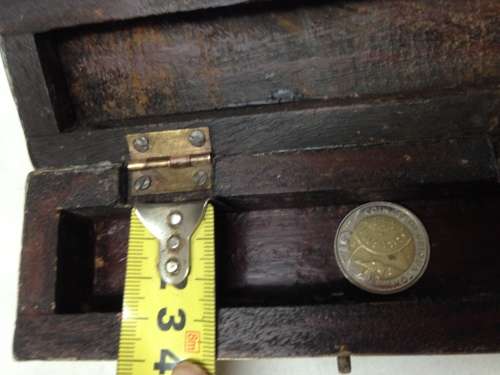 chest style Wood box has brass trim