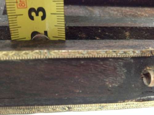 chest style Wood box has brass trim