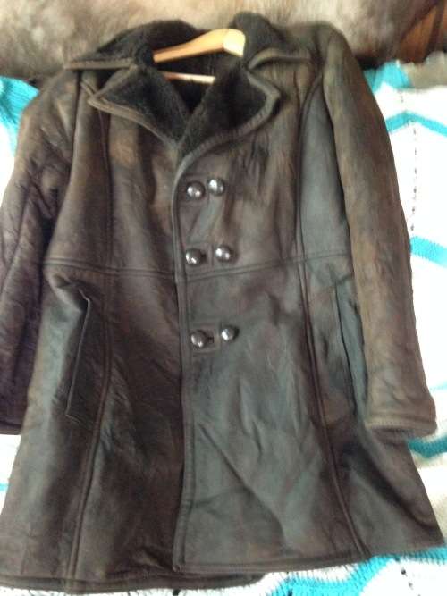 BUFFALO HIDE Genuine +fur lined  double breasted Coat* LOOK At My BUY NOW LISTINGS NO WAITING