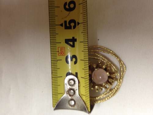 BROOCH - ROLLED GOLD ROSE QUARTZ*SEMI PRECIOUS GEM STONE GERMANY LOOK at My BUY NOW ltems NO WAITING