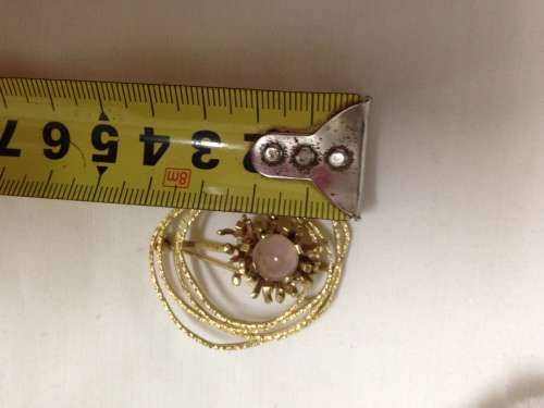 BROOCH - ROLLED GOLD ROSE QUARTZ*SEMI PRECIOUS GEM STONE GERMANY LOOK at My BUY NOW ltems NO WAITING