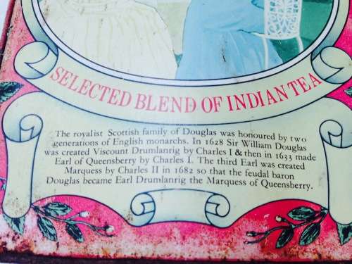 Tea Tin MARQUESS of QUEENSBERRYS selected Blend of Indian look at All My BUY NOW*NO WAITING
