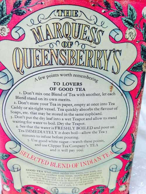 Tea Tin MARQUESS of QUEENSBERRYS selected Blend of Indian look at All My BUY NOW*NO WAITING