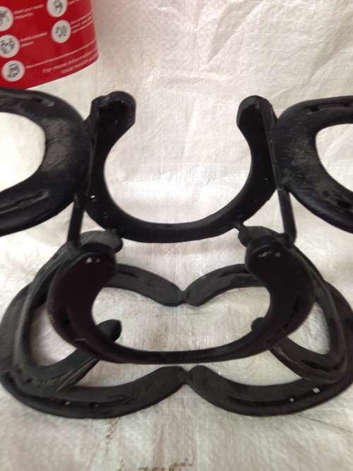 IRON WINE &GLASS -8 HORSE SHOE,s LOOK At My BUY NOW LISTINGS NO WAITING