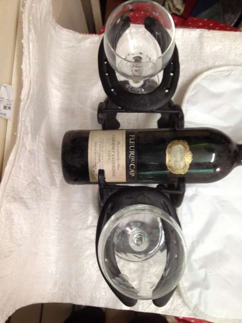 IRON WINE &GLASS -8 HORSE SHOE,s LOOK At My BUY NOW LISTINGS NO WAITING
