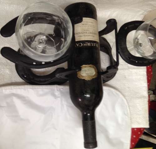 IRON WINE &GLASS -8 HORSE SHOE,s LOOK At My BUY NOW LISTINGS NO WAITING