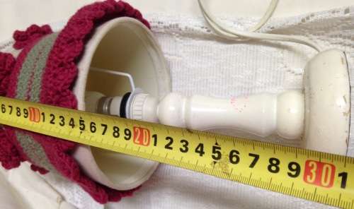 Lamp base Wood +Shade -Working Crochet flower*MOP buttons LOOK At My BUY NOW items NO WAITING